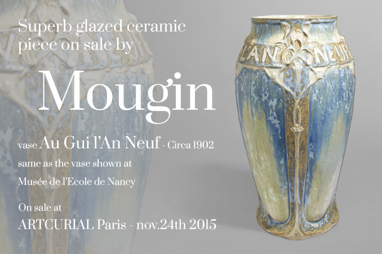 New sale of a beautiful vase by Mougin - Ecole de Nancy at Artcurial Paris