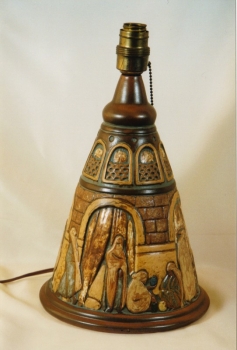 245.J Lampe Maison Arabe - André Legrand - Grès blanc émaillé<br/>Valeur : 5000